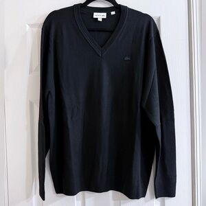 Lacoste Men's V-Neck Sweater in Black